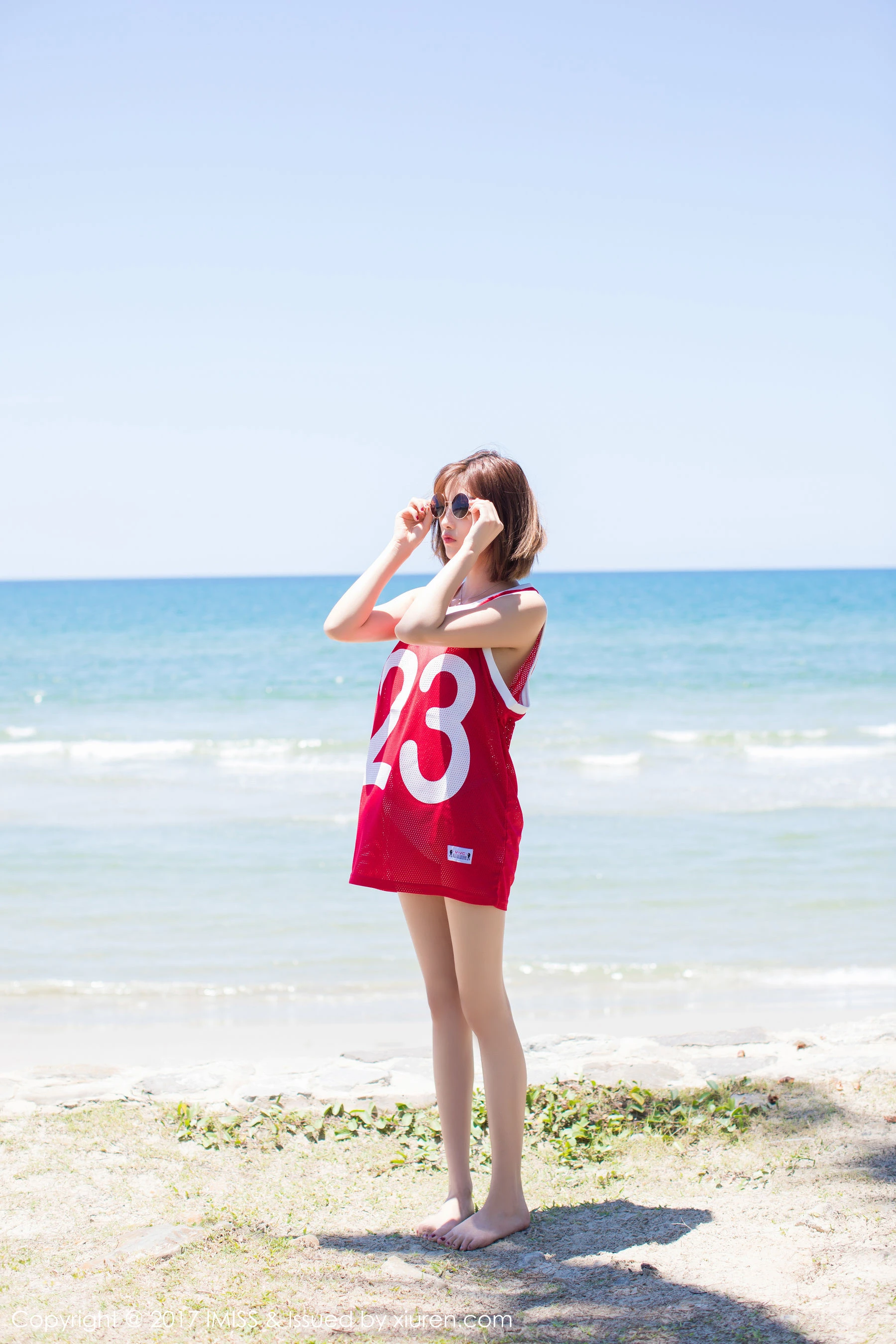 图片[6]-杨晨晨sugar《海边小清新+篮球服》 爱蜜社 VOL.169-COS写真在线网