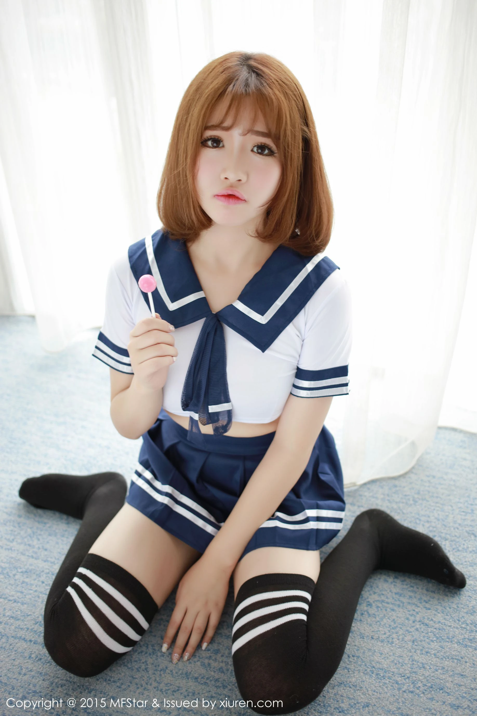 图片[4]-徐cake 《性感水手服+粉色抹胸连体服》 模范学院 Vol.020-COS写真在线网