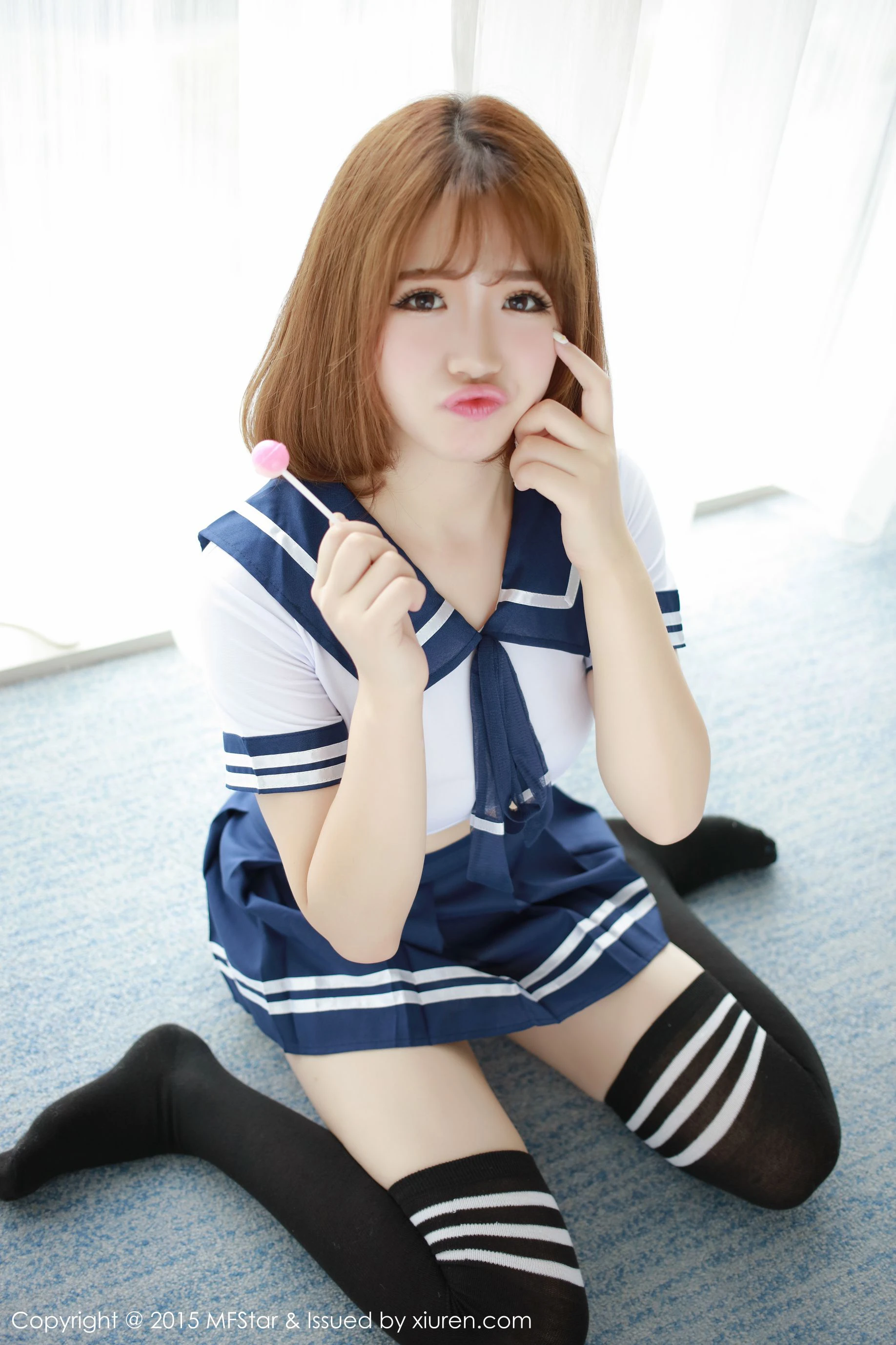 图片[6]-徐cake 《性感水手服+粉色抹胸连体服》 模范学院 Vol.020-COS写真在线网