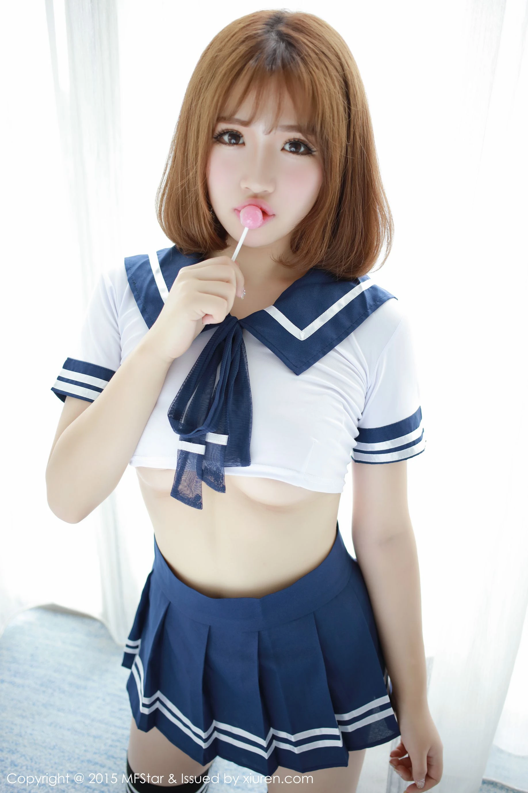 图片[2]-徐cake 《性感水手服+粉色抹胸连体服》 模范学院 Vol.020-COS写真在线网