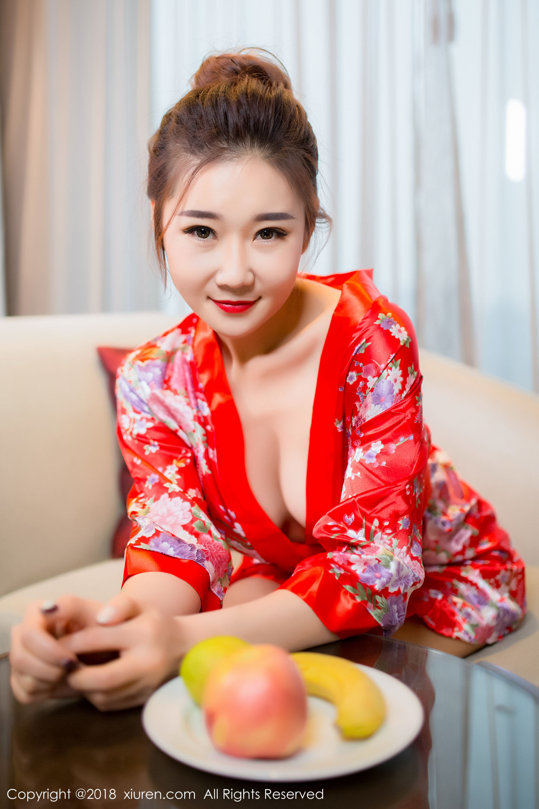 棉花糖candy《华丽和服+半透丝袜》 秀人 No.892 插图4