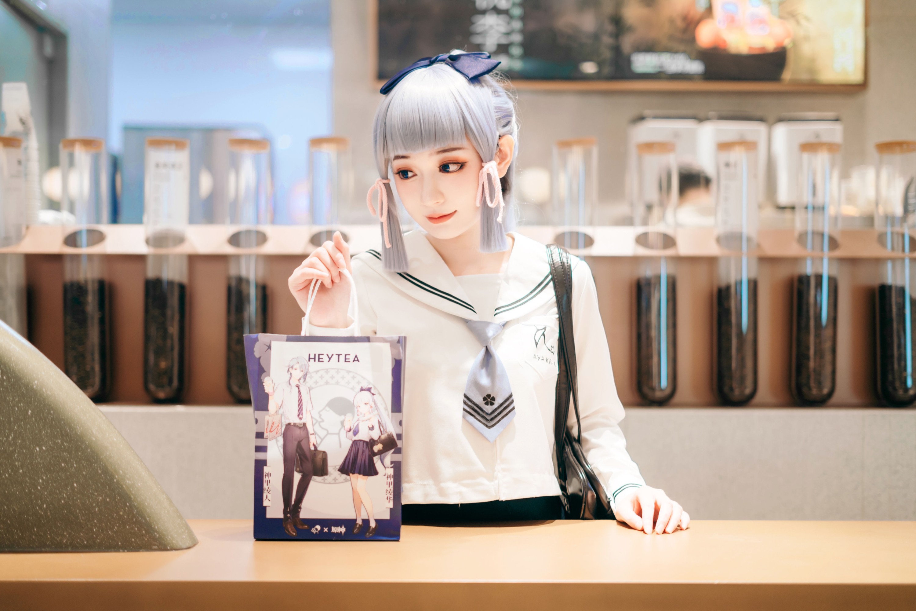 图片[3]-桃墨公子x – 《神里绫华JK制服》[23P]-COS写真在线网