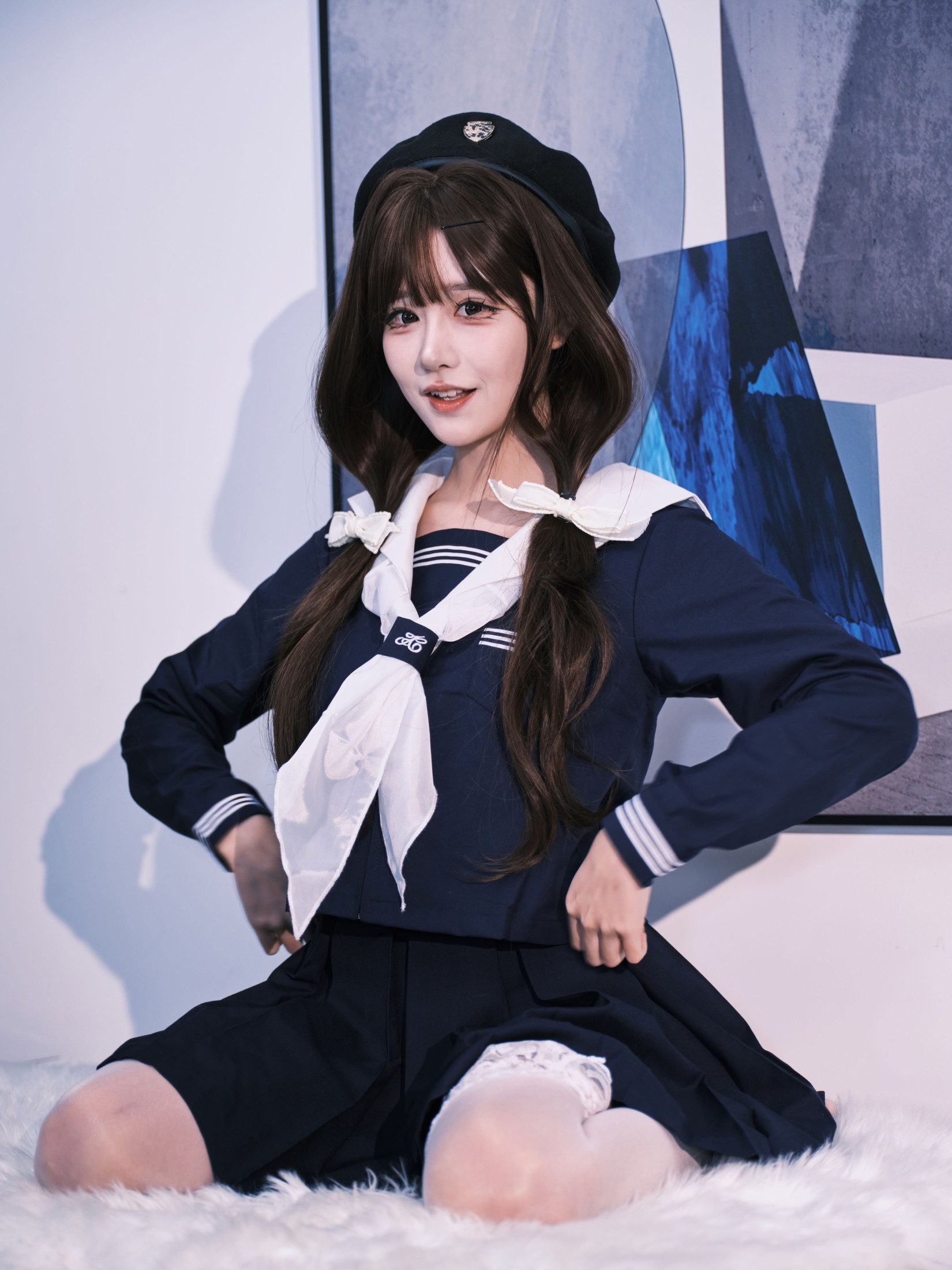 图片[6]-孟程程 – 《女水手的假日 深蓝白丝版》[16P]-COS写真在线网