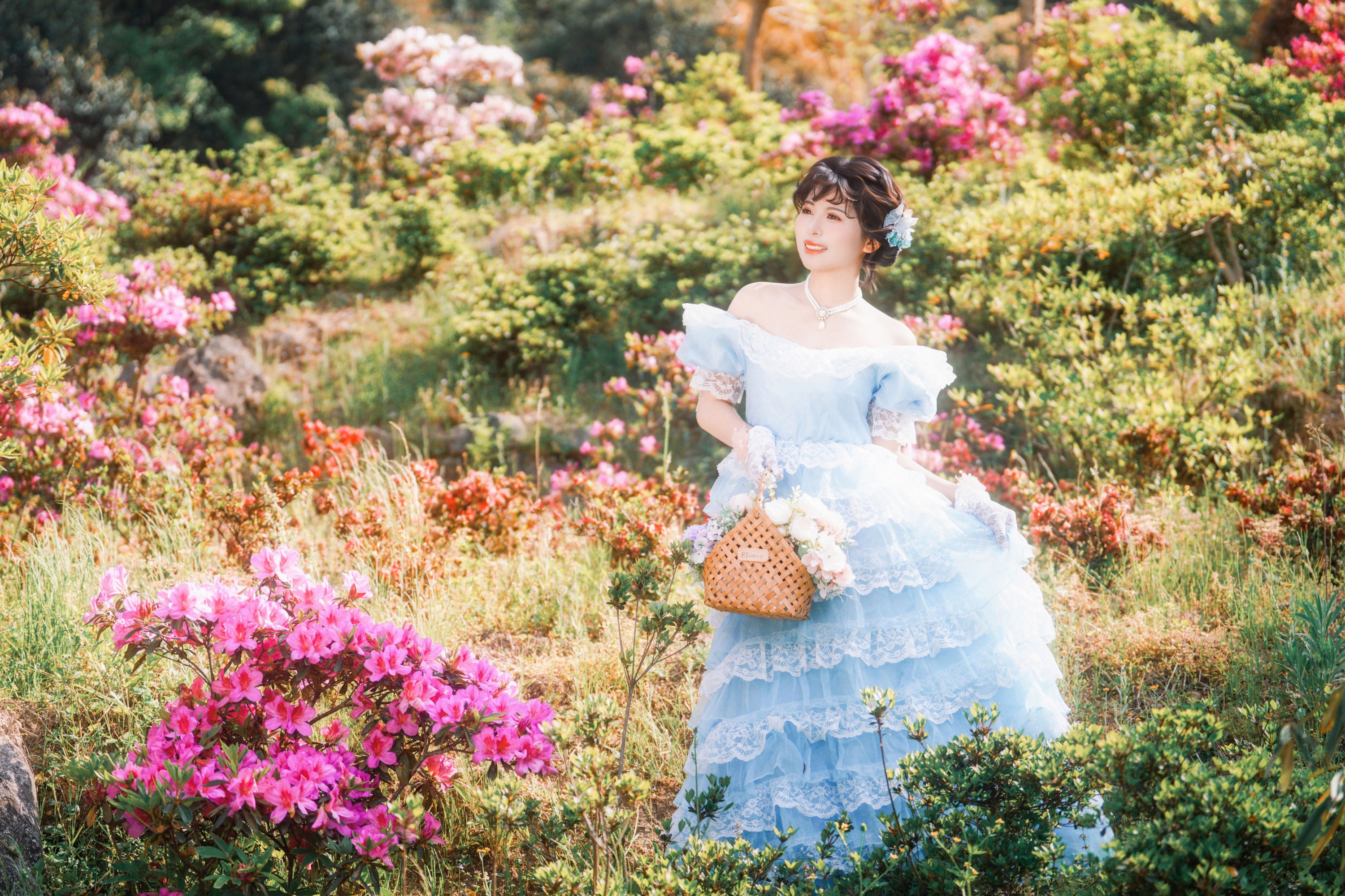桂花鸭 – 《法式人像-杜鹃花写真》[21P]-COS写真在线网